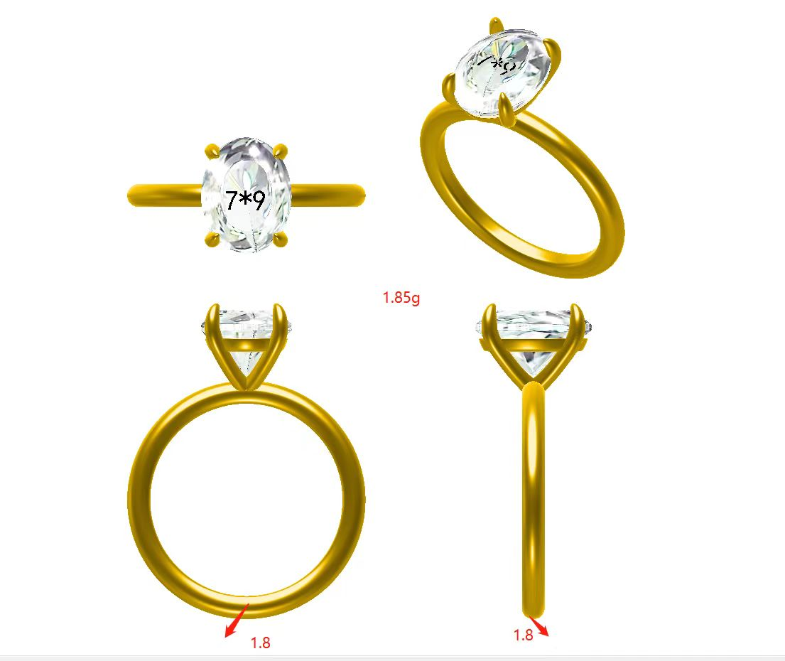 Moissanite Ring - Produk Kustom Smyoue Produk Kustom Produk