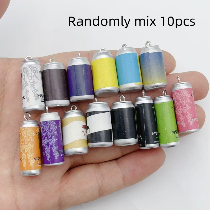 Drop Earrings - 10Pcs Mini Simulasi Kaleng Minuman Resin