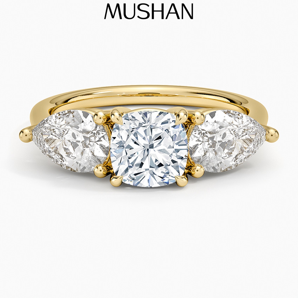 Moissanite Ring - Perhiasan Khusus MUSHAN Cincin Perak Sterling