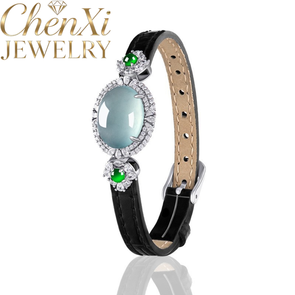 Fine Jewelry Watches Women - Gelang Jadeite Biru Air Alami Kelas