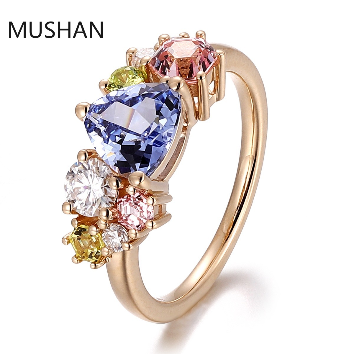 Moissanite Ring - Cincin Emas Mewah MUSHAN 14K 18K