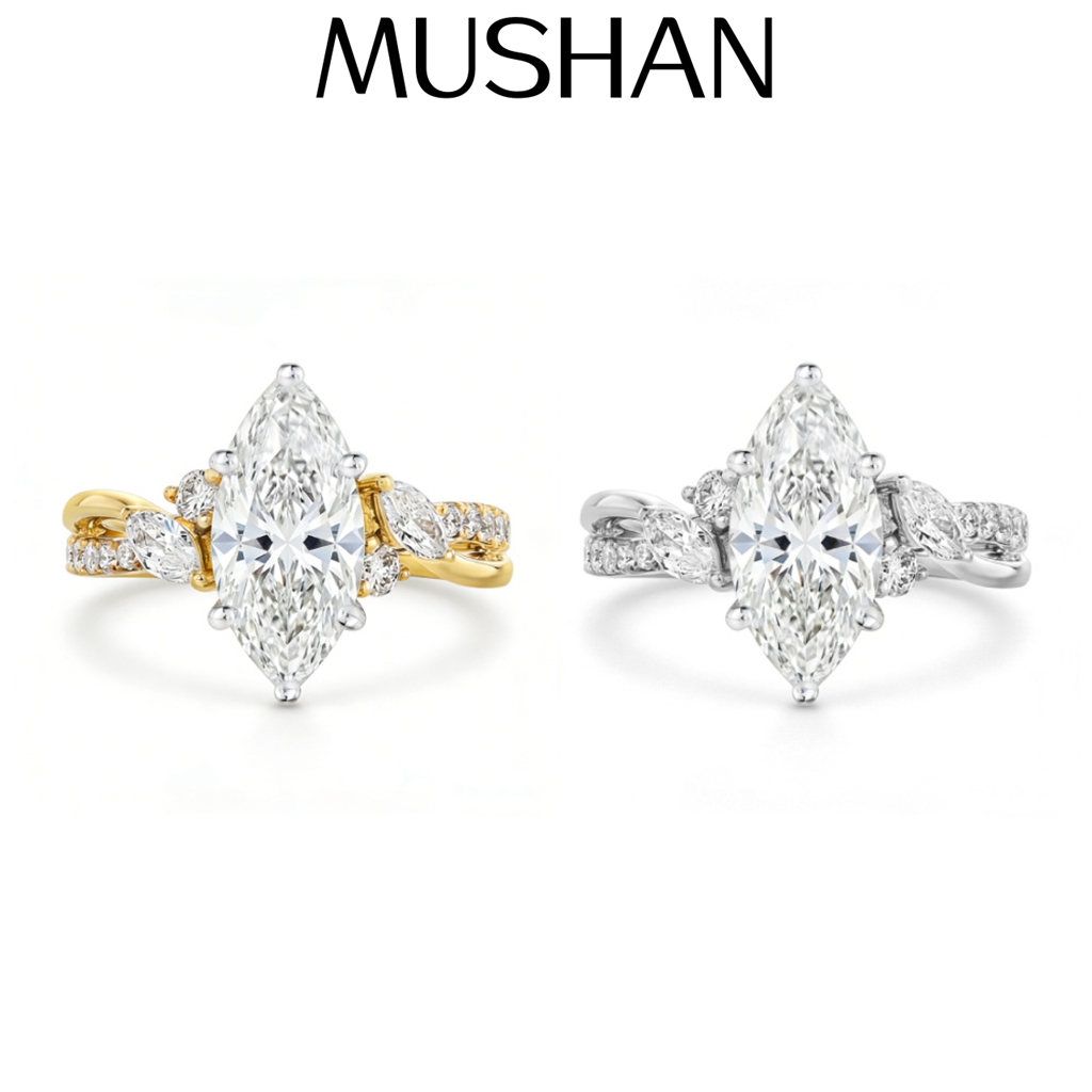Moissanite Ring - Perhiasan Khusus MUSHAN Cincin Perak Sterling