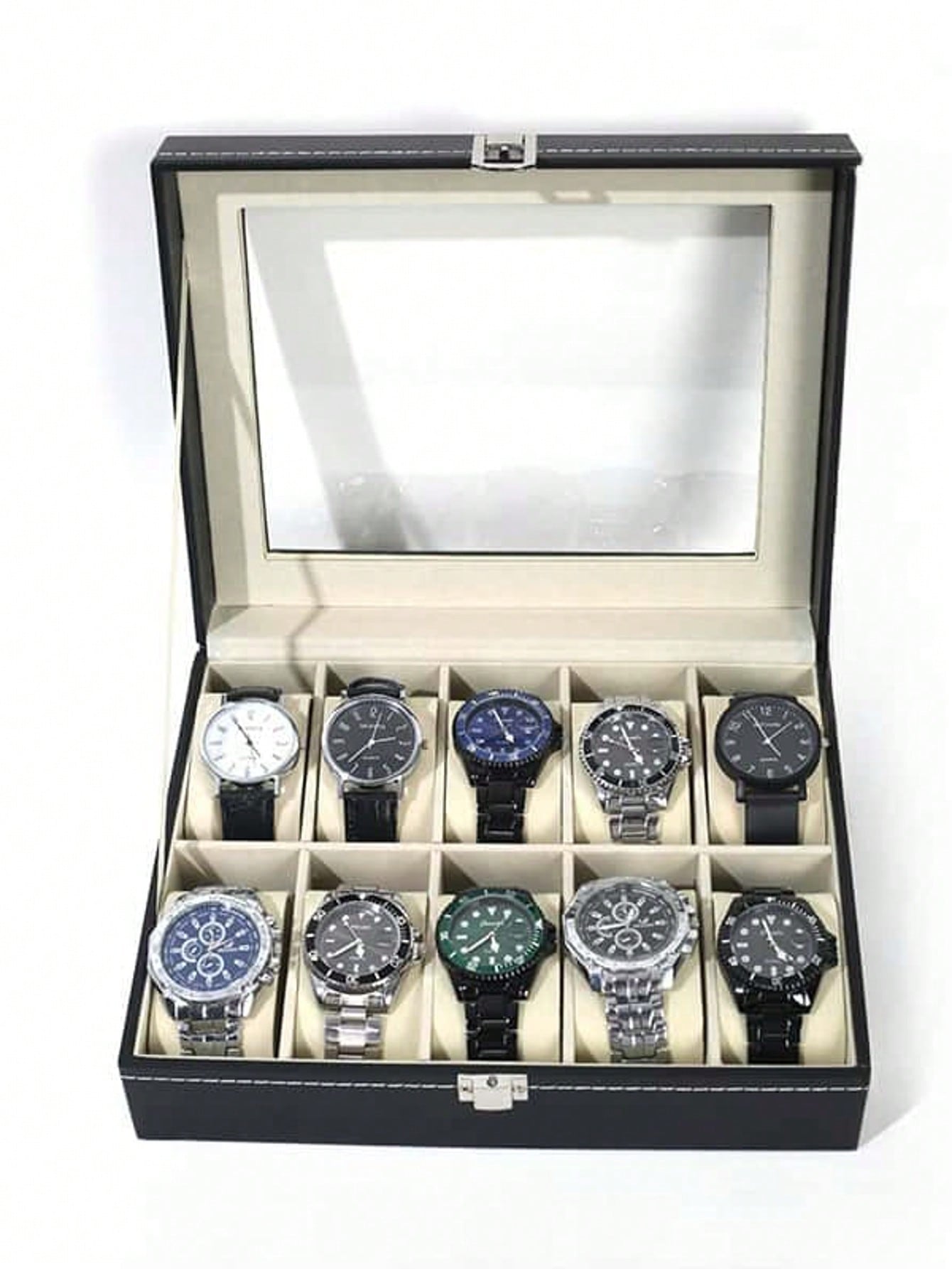 Jewelry And Watches Box - Kotak Jam Tangan Kulit dengan Kunci,