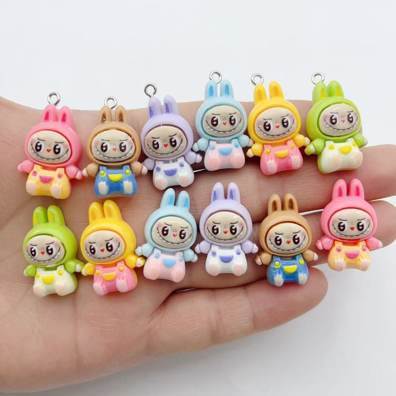 Drop Earrings - 10Pcs Gantungan Resin Rumah Stroberi Kelinci