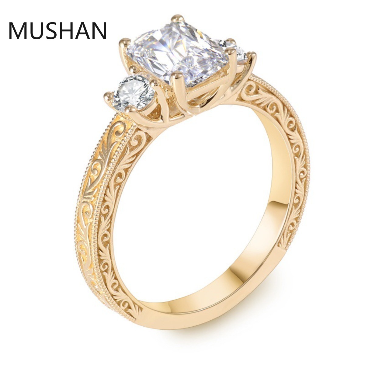 Moissanite Ring - Cincin Emas Mewah MUSHAN 14K 18K
