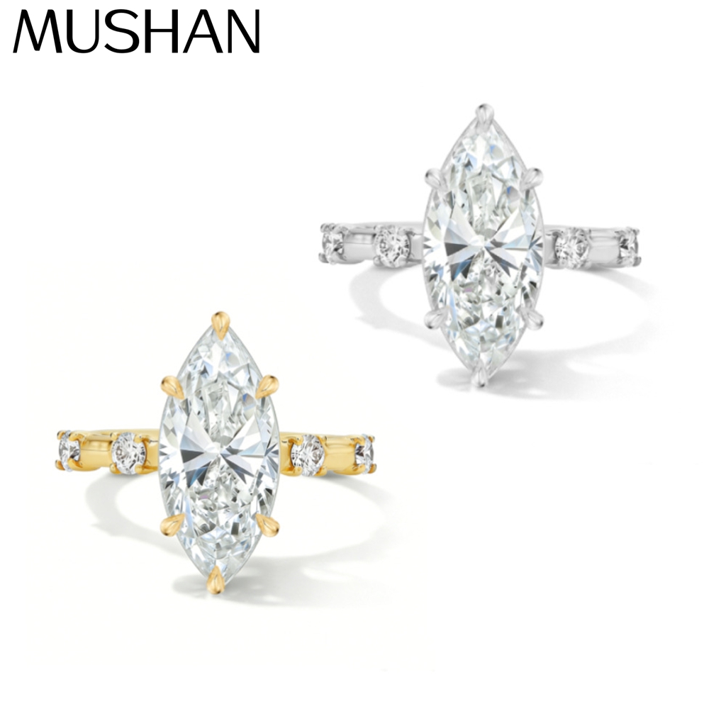 Moissanite Ring - Perhiasan Kustom MUSHAN Cincin Perak Sterling