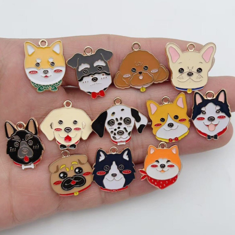 Drop Earrings - 12 buah liontin tetesan minyak paduan