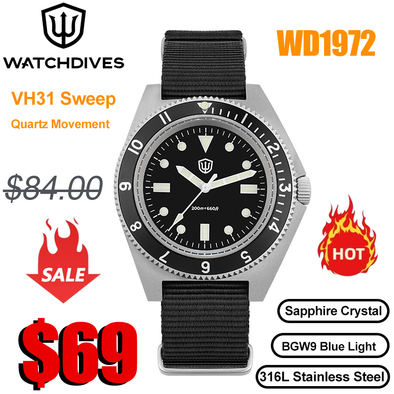 Vintage Pocket Watch - Watchdives WD1972 Jam Tangan Kuarsa VH31