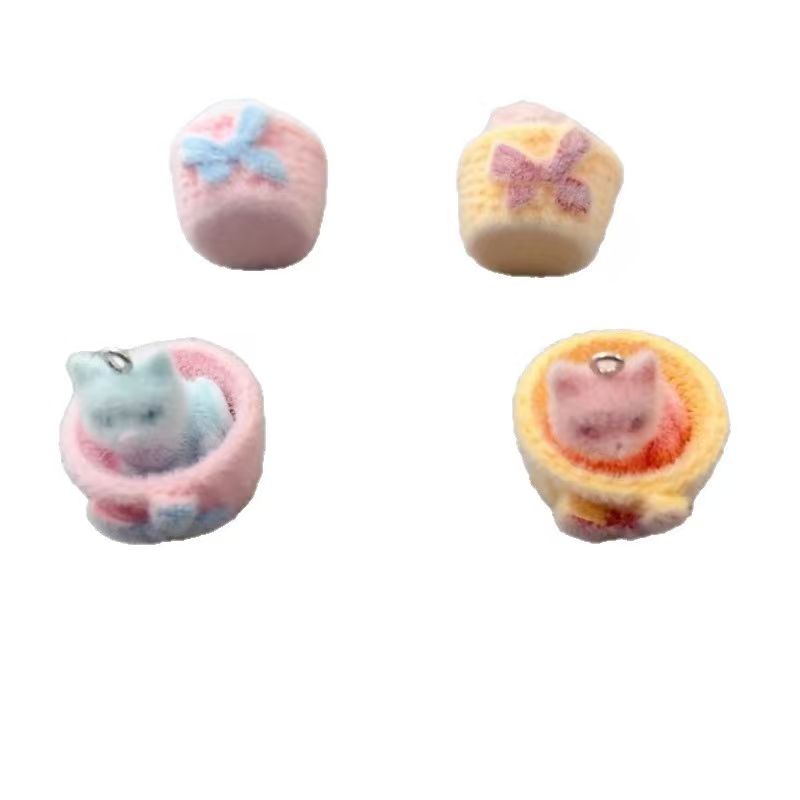4 buah liontin kucing resin 3D - Drop Earrings ulasan dan harga