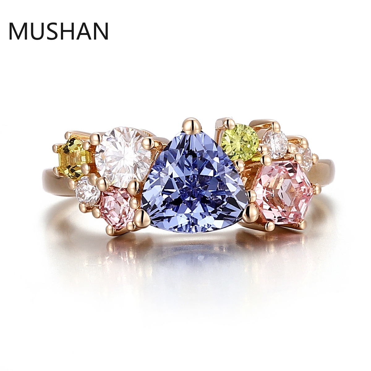 Cincin Emas Mewah MUSHAN 14K 1 - Moissanite Ring ulasan dan harga