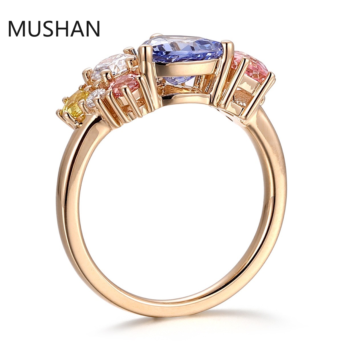 Cincin Emas Mewah MUSHAN 14K 1 - Moissanite Ring ulasan dan harga