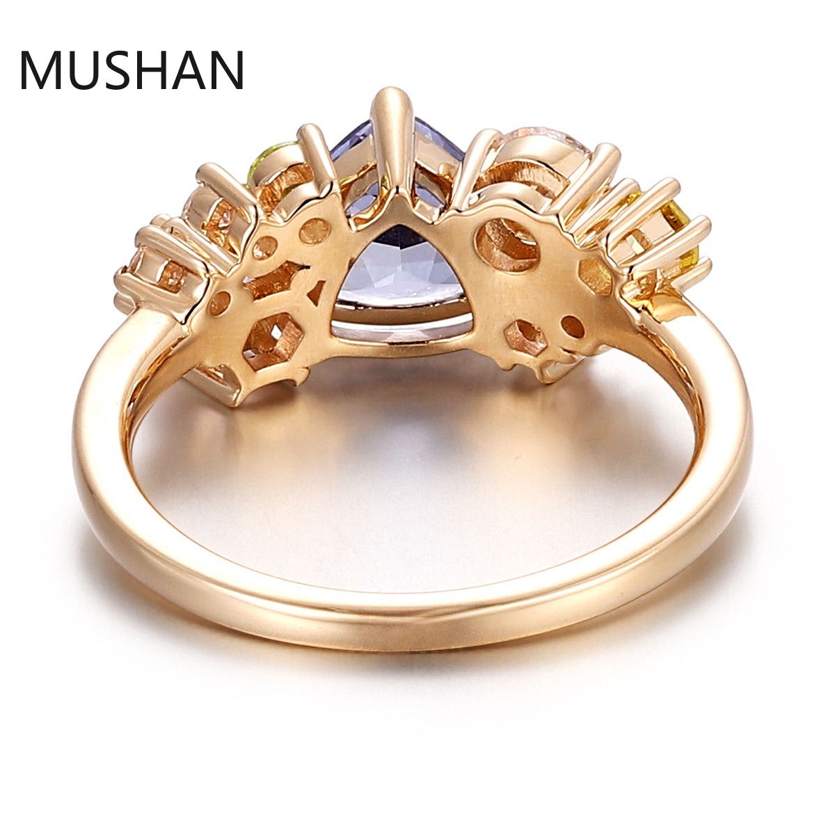 Cincin Emas Mewah MUSHAN 14K 1 - Moissanite Ring ulasan dan harga