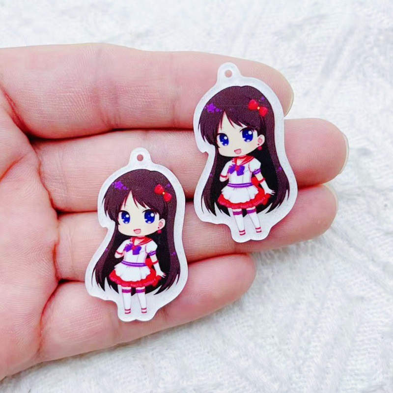 10 Buah Aksesori Kartun Akrili - Drop Earrings ulasan dan harga
