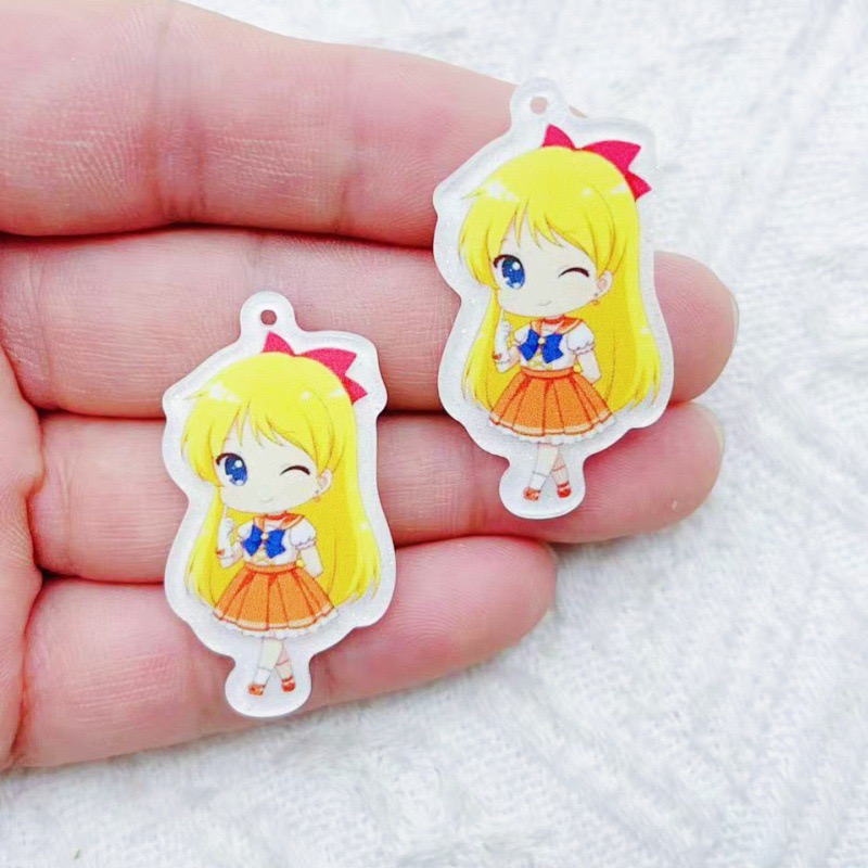 10 Buah Aksesori Kartun Akrili - Drop Earrings ulasan dan harga