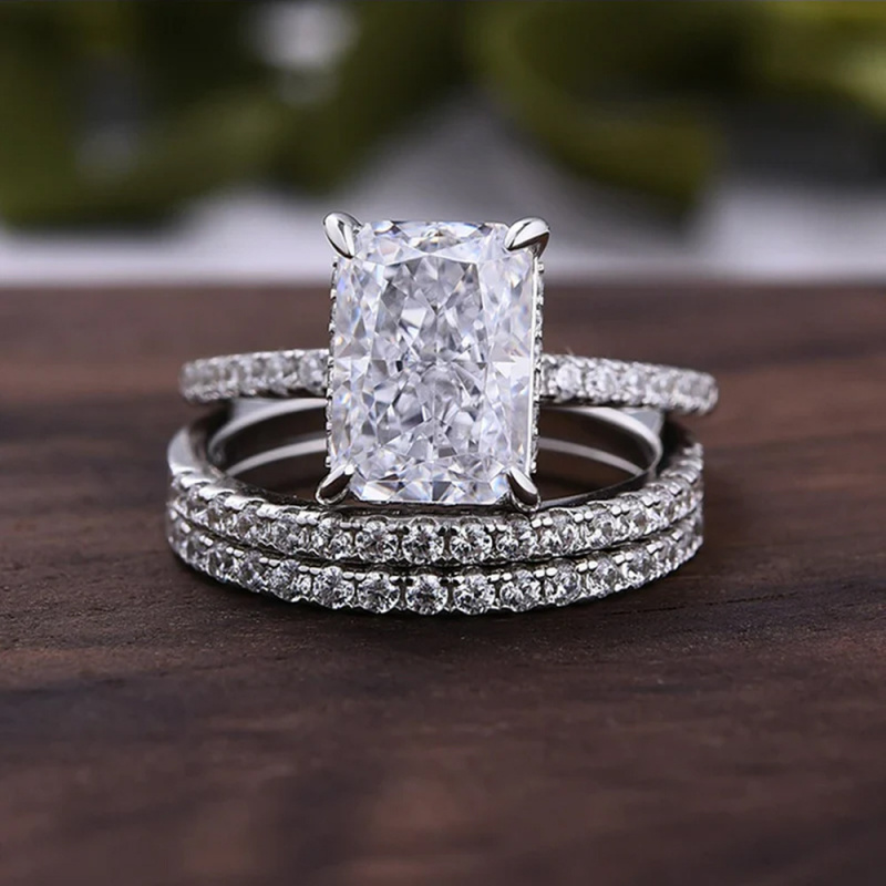 Cincin Set Moissanite Bunga Es - Moissanite Ring ulasan dan harga