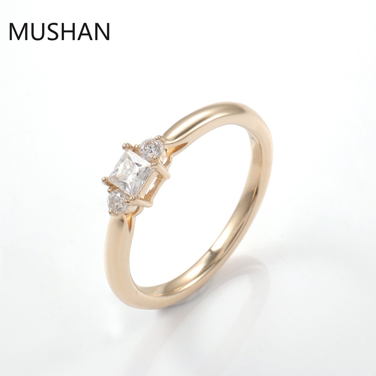Cincin Emas Mewah MUSHAN 14K 1 - Moissanite Ring ulasan dan harga