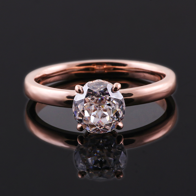 Cincin Solitaire Halo Perak Pr - Moissanite Ring ulasan dan harga