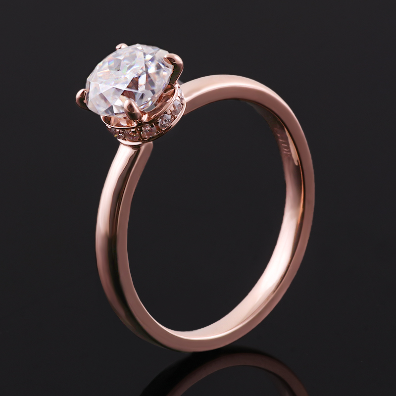 Cincin Solitaire Halo Perak Pr - Moissanite Ring ulasan dan harga
