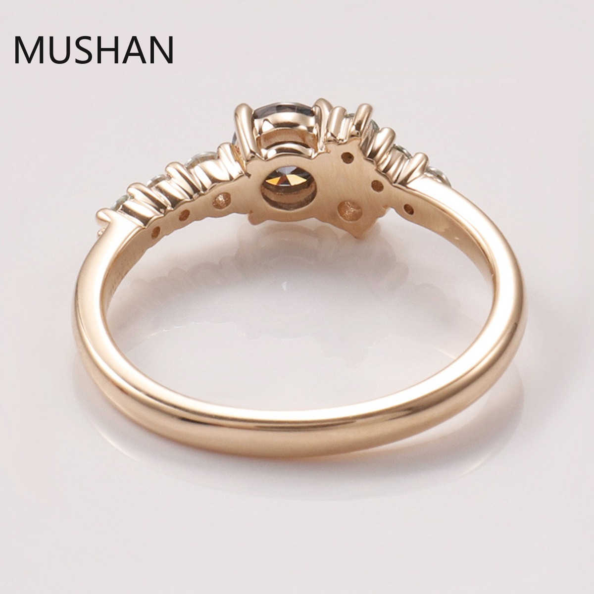 Cincin Emas Mewah MUSHAN 14K 1 - Moissanite Ring ulasan dan harga