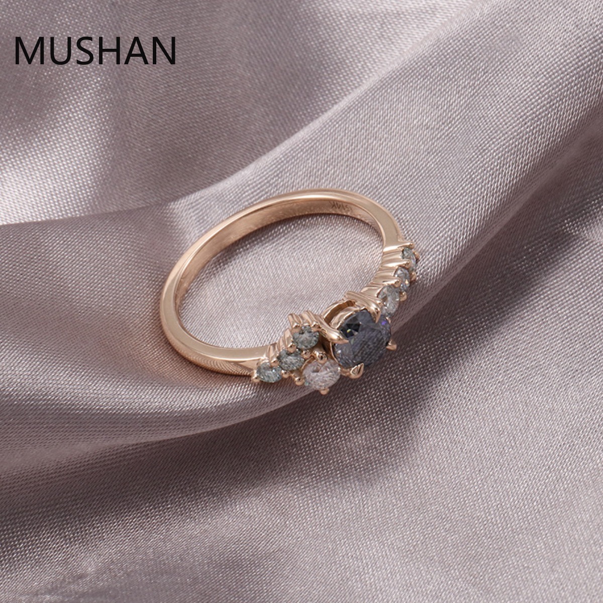 Cincin Emas Mewah MUSHAN 14K 1 - Moissanite Ring ulasan dan harga