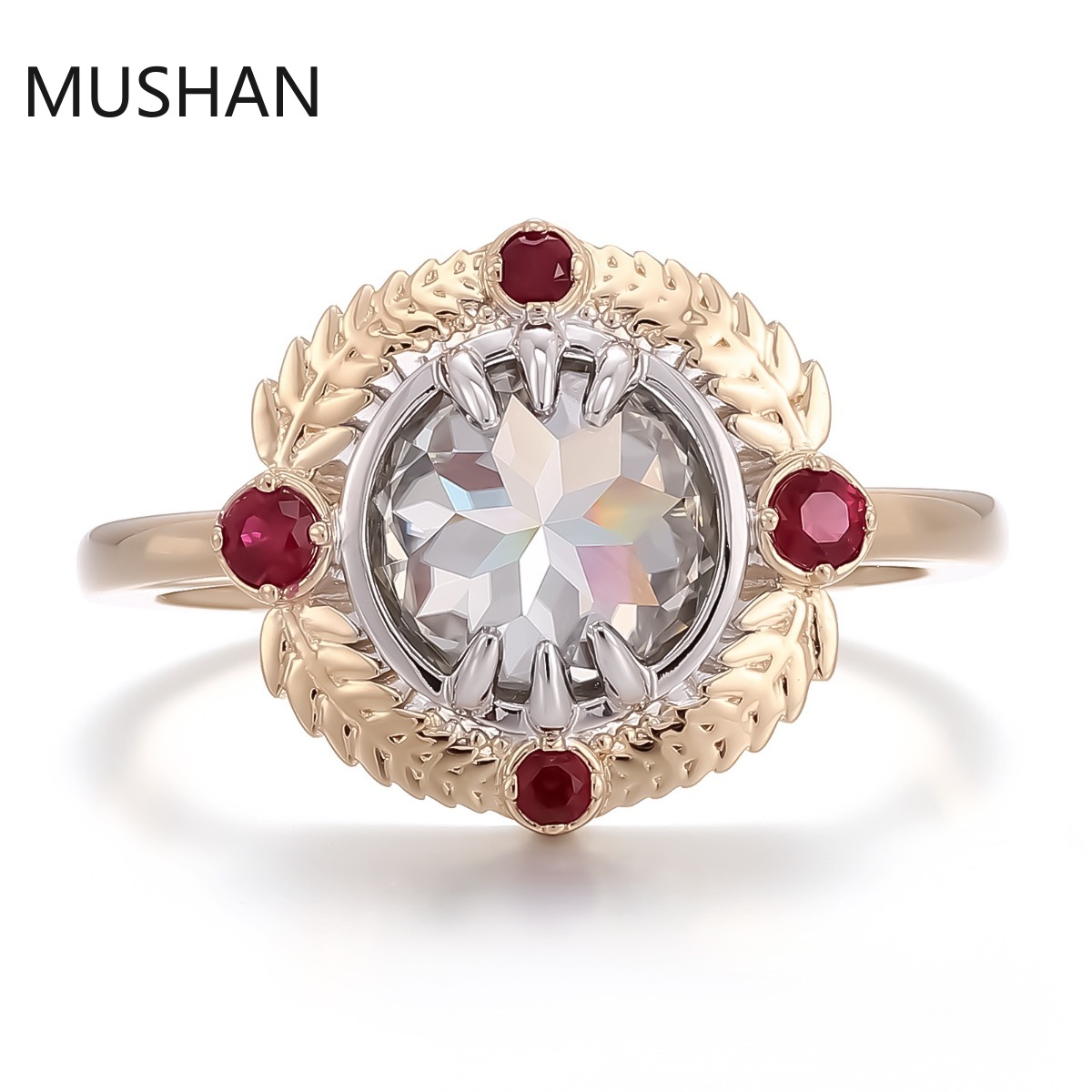 Cincin Emas Mewah MUSHAN 14K 1 - Moissanite Ring ulasan dan harga