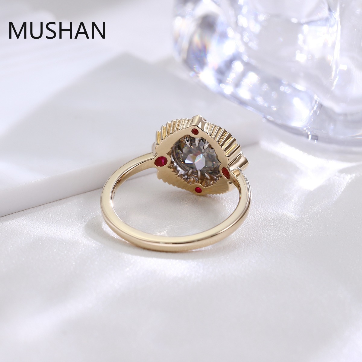 Cincin Emas Mewah MUSHAN 14K 1 - Moissanite Ring ulasan dan harga