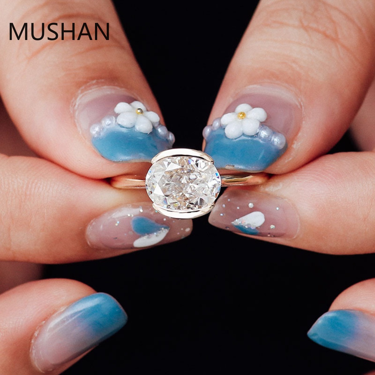 Cincin Emas 14K 18K Desainer M - Moissanite Ring ulasan dan harga
